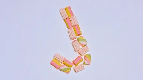 Letter From Candy on White Background Stock Footage 102470171