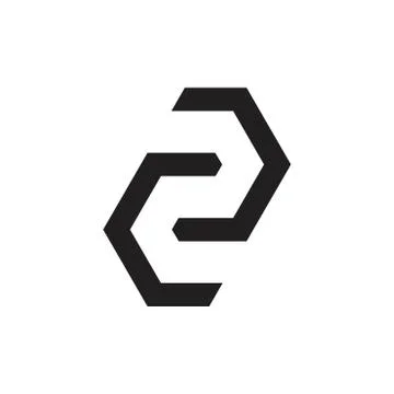Letter cc linked geometric hexagonal logo Stock Illustration