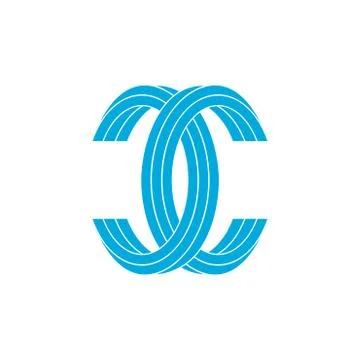 Letter cc linked logo vector Stock Illustration