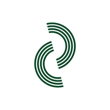 Letter cc stripes simple logo vector Illustrazione stock
