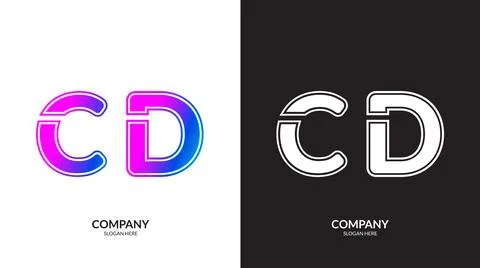 Letter CD logo icon design template elements Stock Illustration