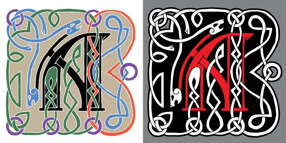 Letter in the Celtic style Stock Illustration