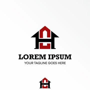Letter CH free vector stock. Home or house abstract design concept. Stock Illustration