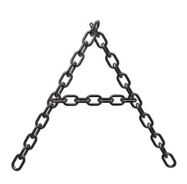 Letter a chains on white background - 3d illustration Stock Illustration