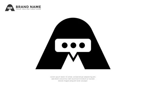 Letter A Chat Logo Stock Illustration