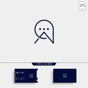 Letter A Chat Logo Template Vector Design Stock Illustration