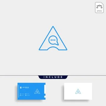 Letter A Chat Logo Template Vector Design Stock Illustration