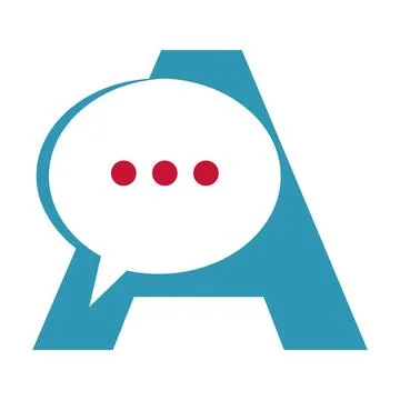Letter A Chat Symbol Vector Stock Illustration