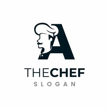 Letter A Chef Logo , Initial Restaurant Cook Vector Design Stock Illustration