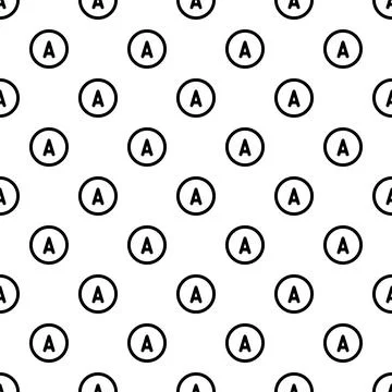Letter a circle icon black and white seamless pattern Illustrazione stock