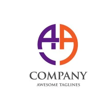 Letter a with circle logo concept Stock Illustration