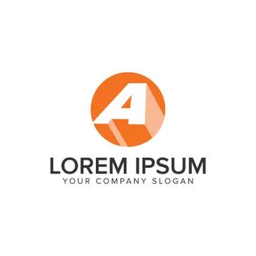 Letter A circle shadow logo. negative space design concept template. fully ed Stock Illustration