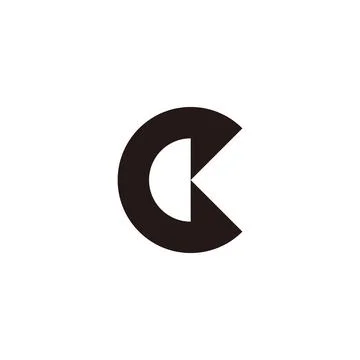 Letter ck simple round abstract geometric logo vector Stock-Illustration
