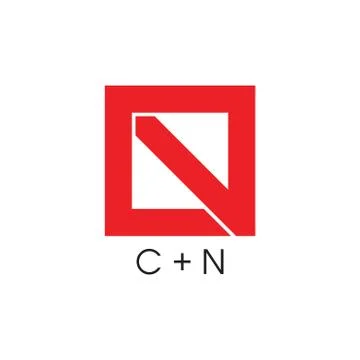 Letter cn geometric square logo vector Stock Illustration