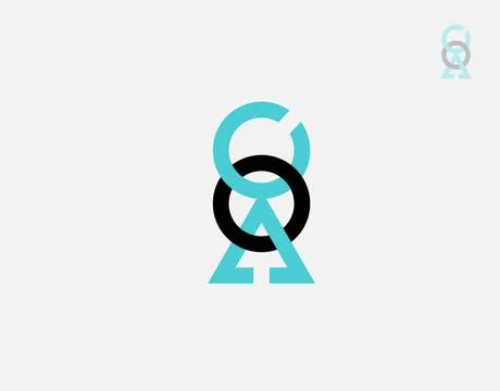 Letter COA logotype on white background in vector illustration Stock Illustration