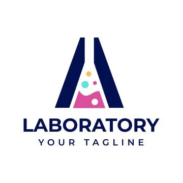 Letter A Colored Bubble Bottle Science Laboratory, Can be used for Business, Stock Illustration
