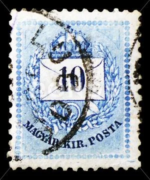Letter, coloured cipher, Letter with the value numerals serie, circa 1881 Stock Photos