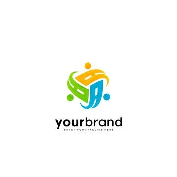 Letter A community logo Stock Illustration
