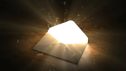 A letter is a computer virus infection. Internet threat concept. 64. Stock-Footage 107087956