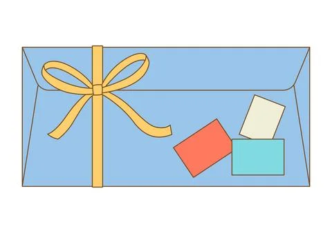 Letter in congratulatory envelope. Romantic message with decor. Illustrazione stock