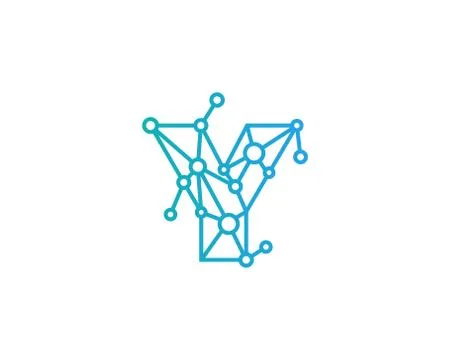 Letter Connect Dot Network Icon Logo Design Element (25) Free Stock Illustration