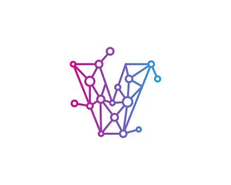 Letter Connect Dot Network Icon Logo Design Element (22) Free Stock Illustration