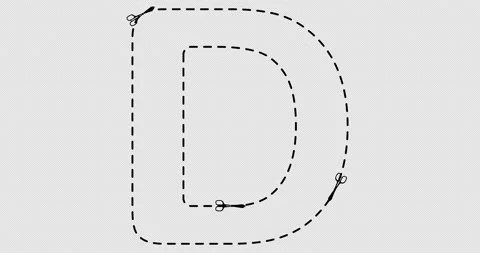 Letter. Cool dynamic animation of scissors lettering. Stock Footage 158677978