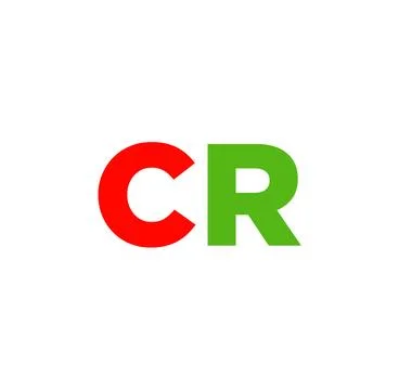 Letter CR on white background Stock Illustration