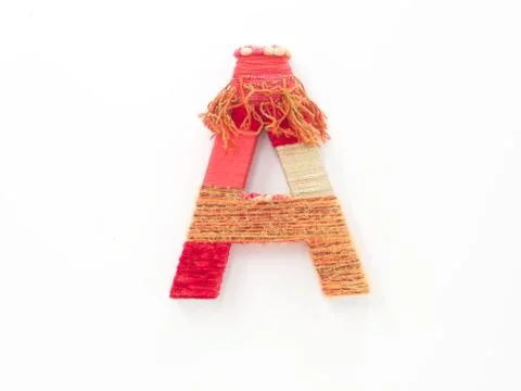 Letter "a" created with yarn Foto stock