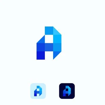 Letter A creative technological modern data pixel logo element template desig Stock Illustration