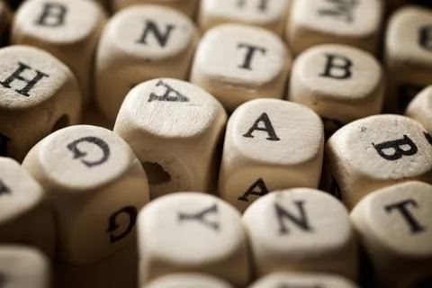 Letter cubes view Stock Photos