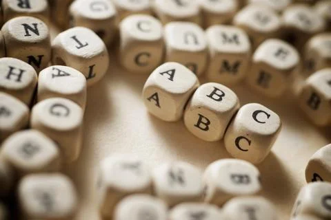 Letter cubes view Stock Photos