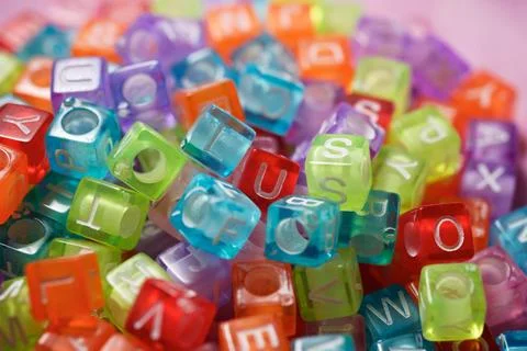Letter cubes view Stock Photos