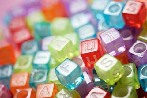 Letter cubes view Stock Photos