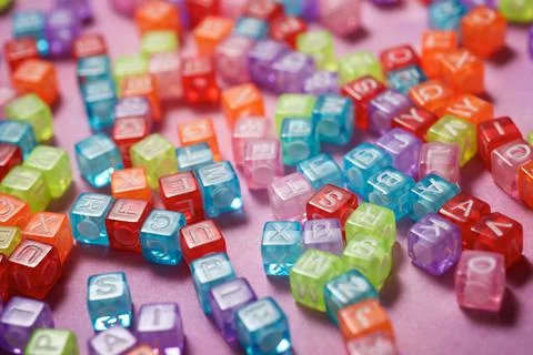 Letter cubes view Stock Photos