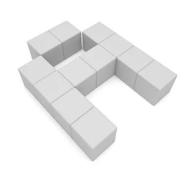 Letter a cubic white Stock Illustration