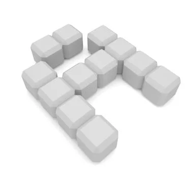 Letter a cubic white Stock Illustration