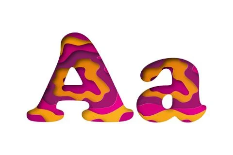 Letter A, cut out paper. Vector illustration. Stock Illustration