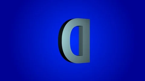 The letter D 3-D rotating on a blue background Stock Footage 114238942
