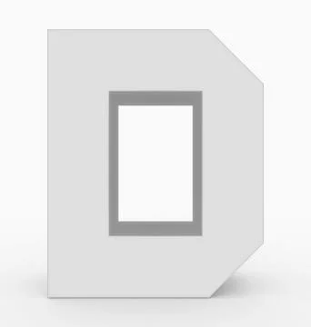 Letter D 3d cubic white isolated on white Stock Illustration