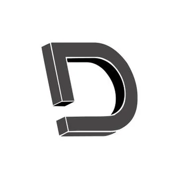 Letter d 3d logo vector Stock Illustration