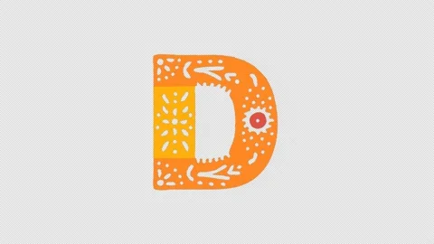 Letter D. 4K, Transparent Alpha channel. Cartoon Animation, Shake twitch Stock-Footage 163869203