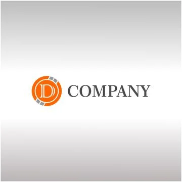Letter D Alphabetic Logo Design Template, Crypto Curency Logo Concept, Gray.. 스톡 일러스트
