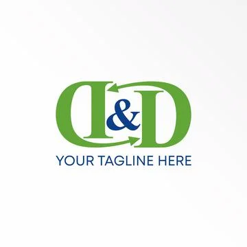 Letter D and D serif font with flip arrow logo design vector stock. Stock Illustration