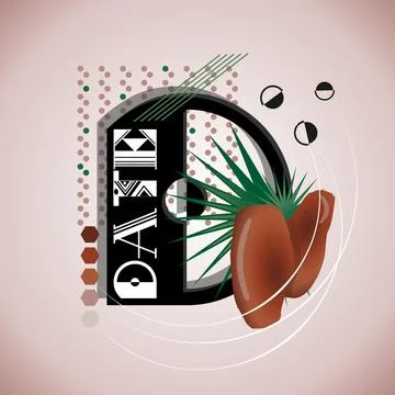 The letter D and Date on a bright abstract background Stock Illustration