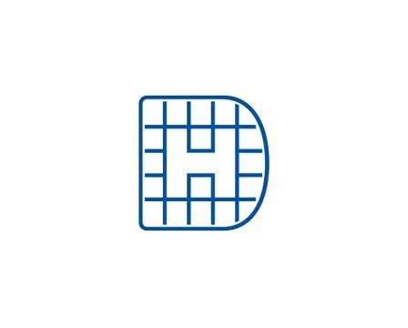Letter D and H monogram vector logo design Stock Illustration