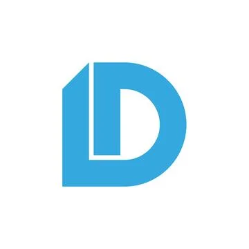 Letter D and Swoosh Vector Logo Template Illustration Design Illustrazione stock
