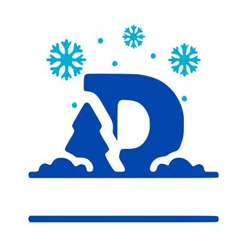 Letter D and winter composition monogram, vector logo, emblems or initial des Stock Illustration