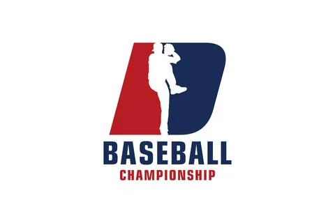 Letter D with Baseball Logo Design. Vector Design Template Elements for Spo.. Stockillustratie