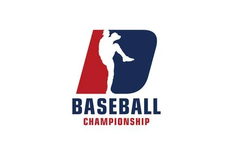 Letter D with Baseball Logo Design. Vector Design Template Elements for Spo.. Illustrazione stock